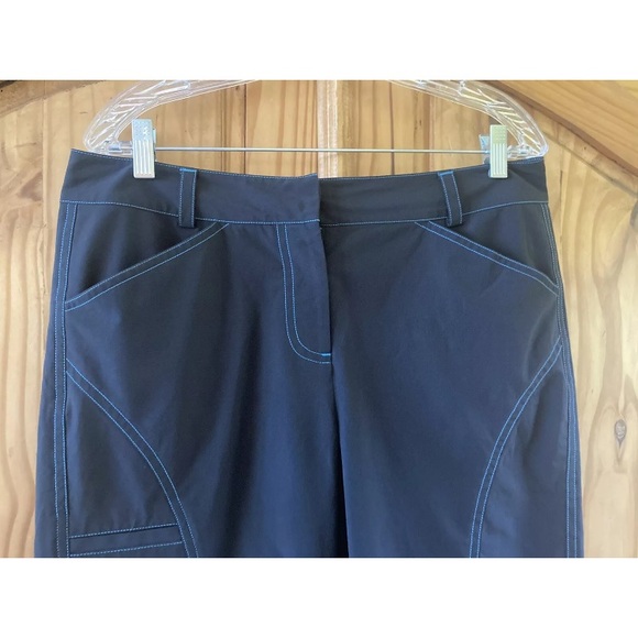 Women’s Annika Cutter & Buck black blue stitching chino Bermuda shorts size 10 - Picture 2 of 8